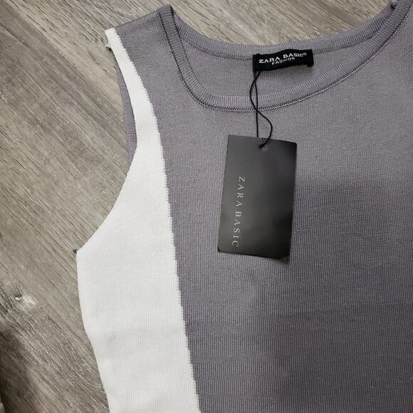 Zara Basic Colour Block Sweater Knit Bodycon Dress - Picture 3 of 7